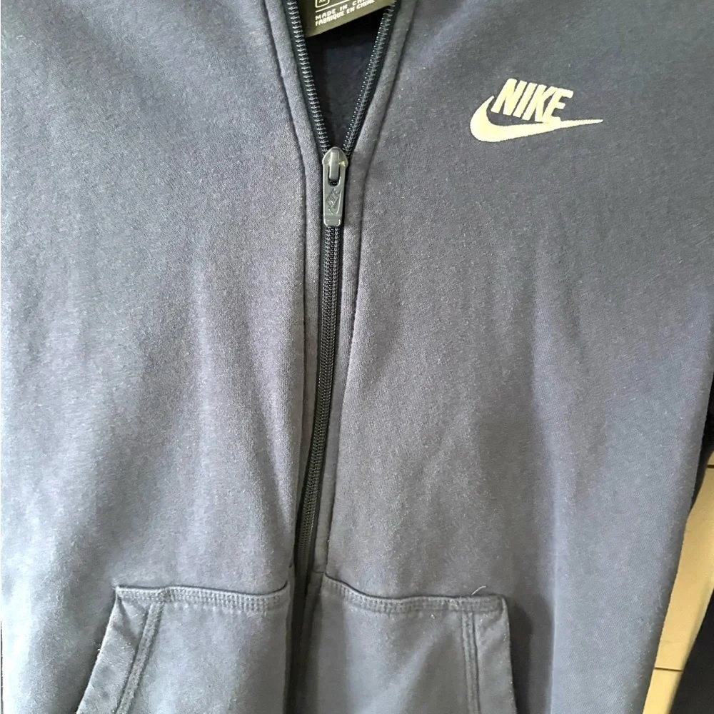 Nike Full Zip Hoodie Kids XL Navy Blue Fleece Standard Fit